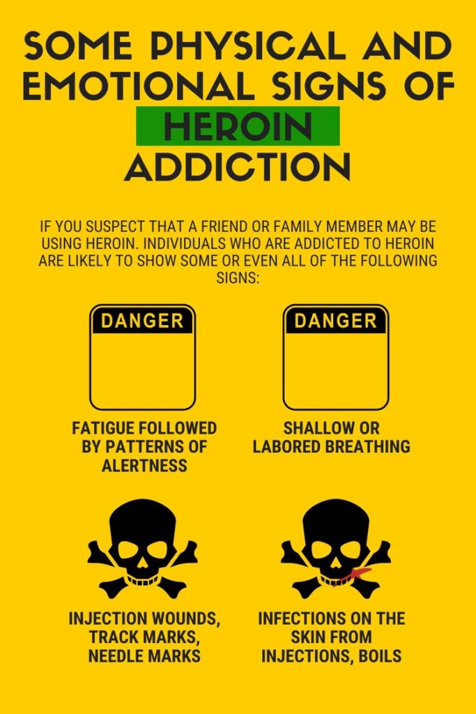 The first aspect of the addiction process includes the heroin side effects on the brain or intoxication.