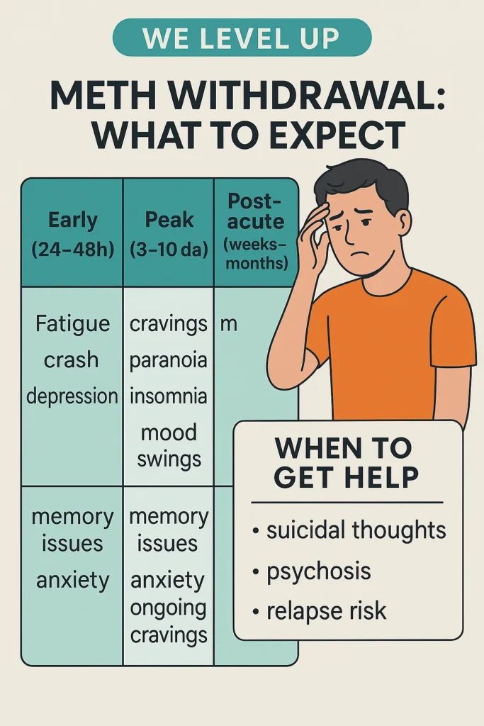 Infographics of Meth Withdrawal Symptoms what to expect