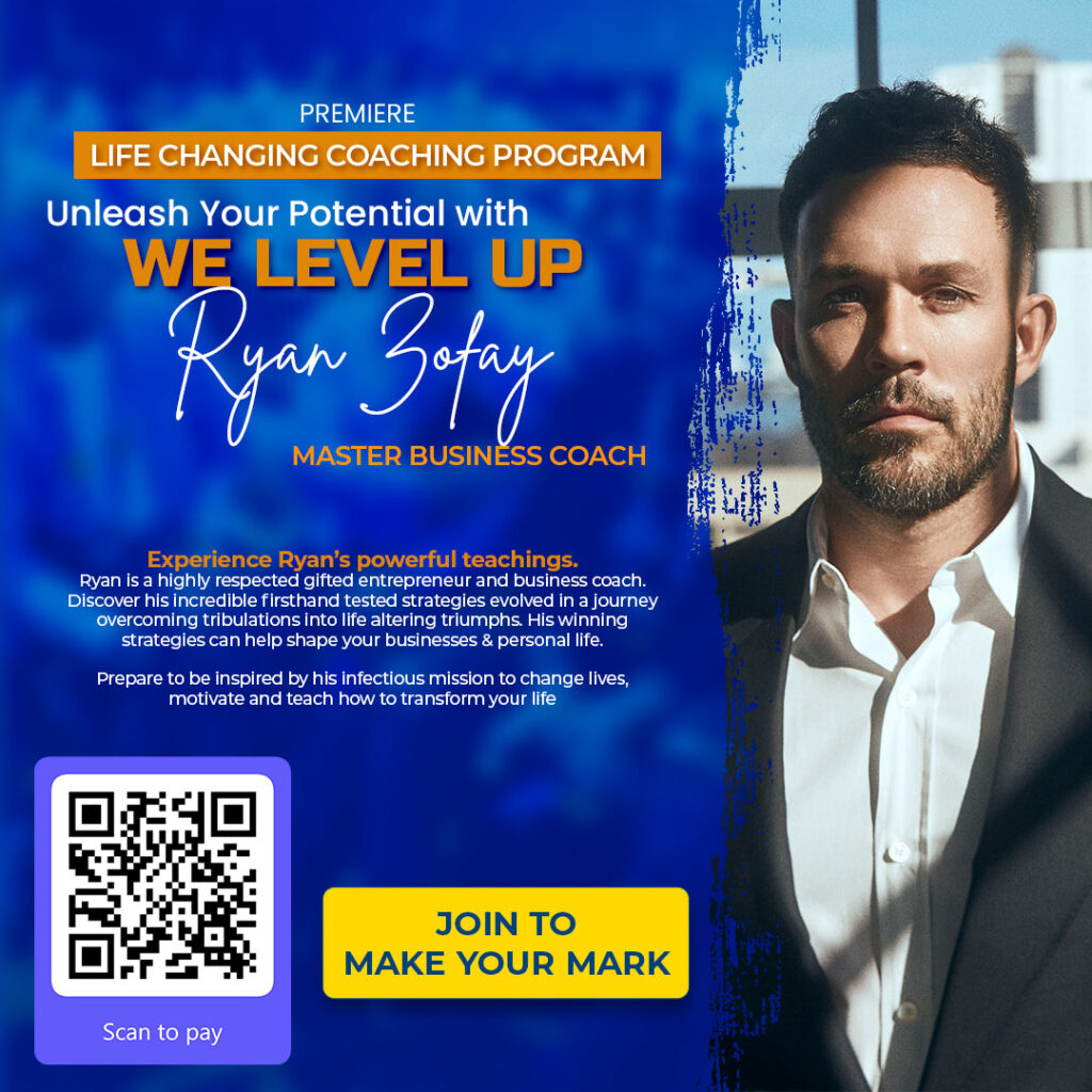Elevate Yourself.  Life Coaching and Business Coaching with We Level Up can help transform your life. Join Ryan Zofay and his team of expert life and business coaches for transformative life coaching courses, a thriving online community, exhilarating live coaching events, engaging business coaching workshops, and insightful seminars catered specifically to business leaders, executives, and owners. Don't miss out on this opportunity to level up your success!