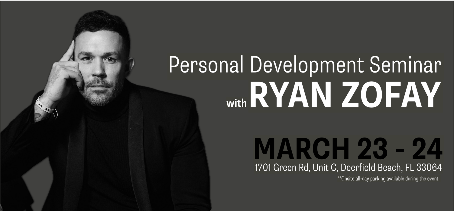 Attend Ryan Zofay's personal development school to unlock your true potential. Join our next development event.