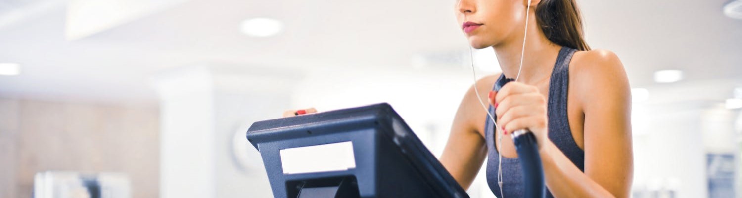 a woman on a treadmill