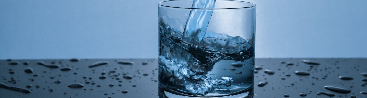 a glass of water