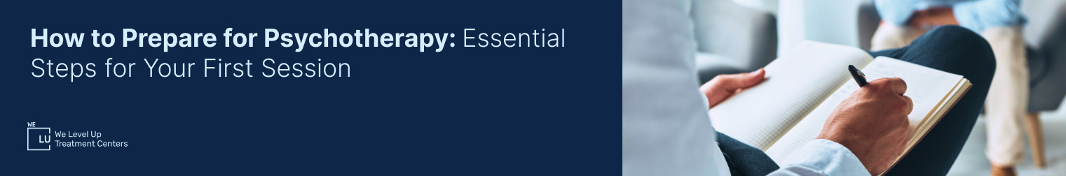 A man writing how to prepare for a psychotherapy session